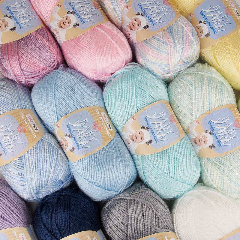 Baby yarn (Hypoallergenic) - 3 ply - 100% Acrylic (13 colours) - Oz Yarn